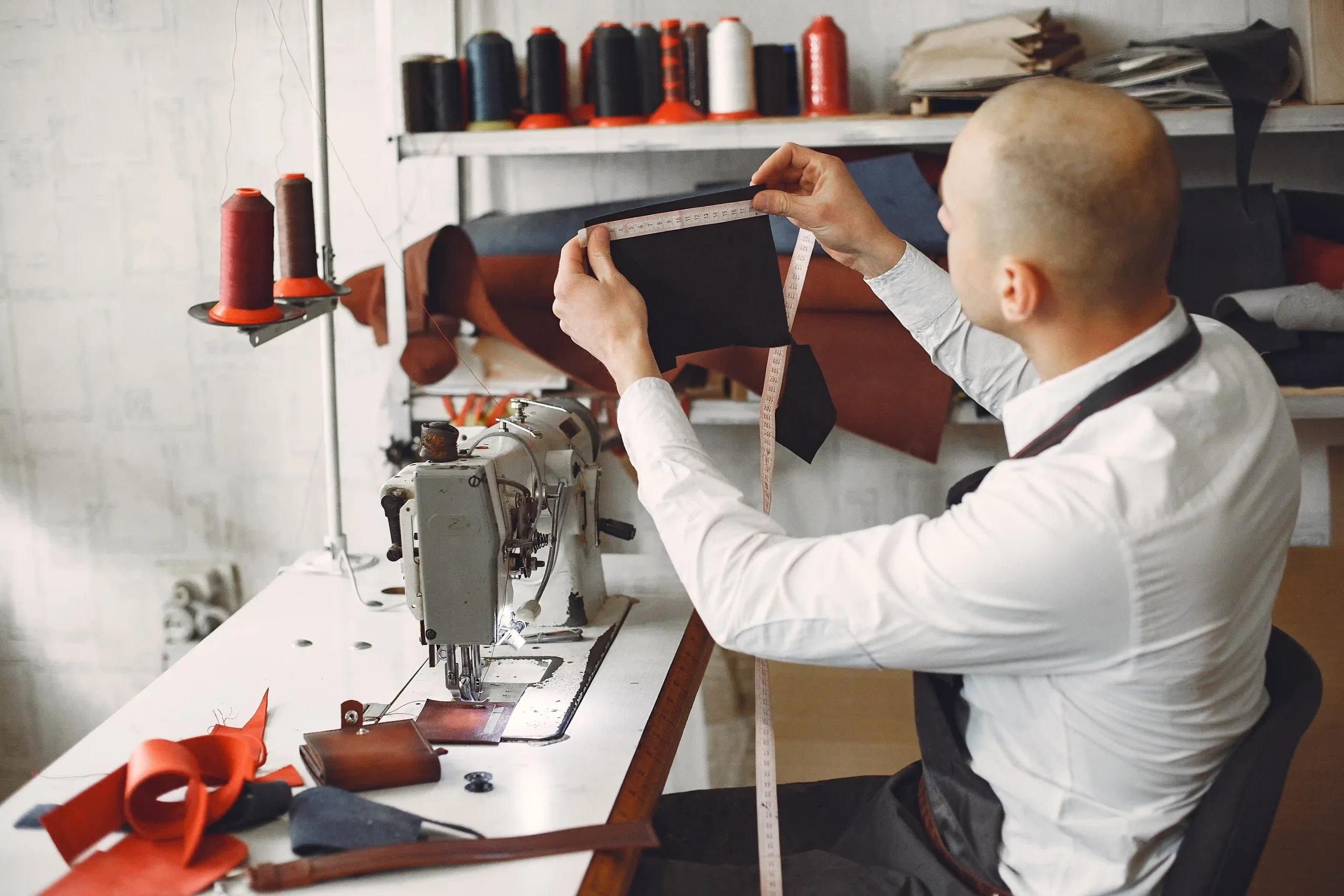 Tailor working on apparel manufacturing