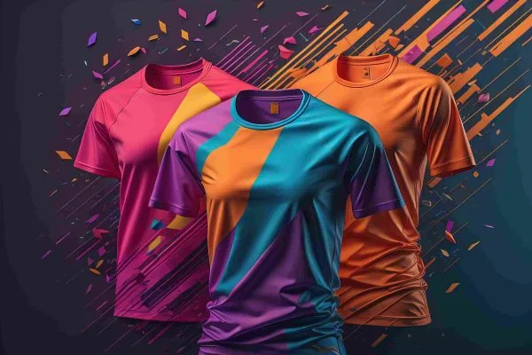 Colorful sublimated and dyed athletic t-shirts