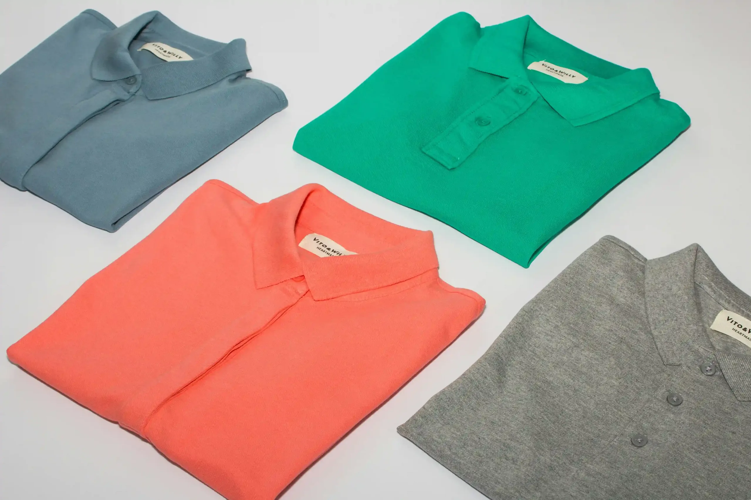 Vito and Will folded polo shirts